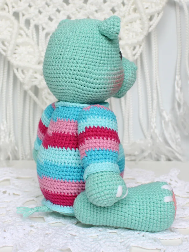 Hippo crochet pattern in English Amigurumi toy hippopotamus crochet tutorial