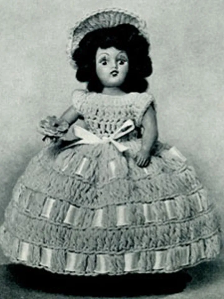 Vintage Crochet Pattern Dress for Doll Marilyn Doll Pattern Digital Download PDF