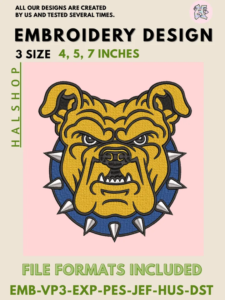 North Carolina A&T Aggies NCAA Team Funny Mascot Logo Embroidery Design Files – College Sports Machine Embroidery, 3 Sizes, Digital Instant Download