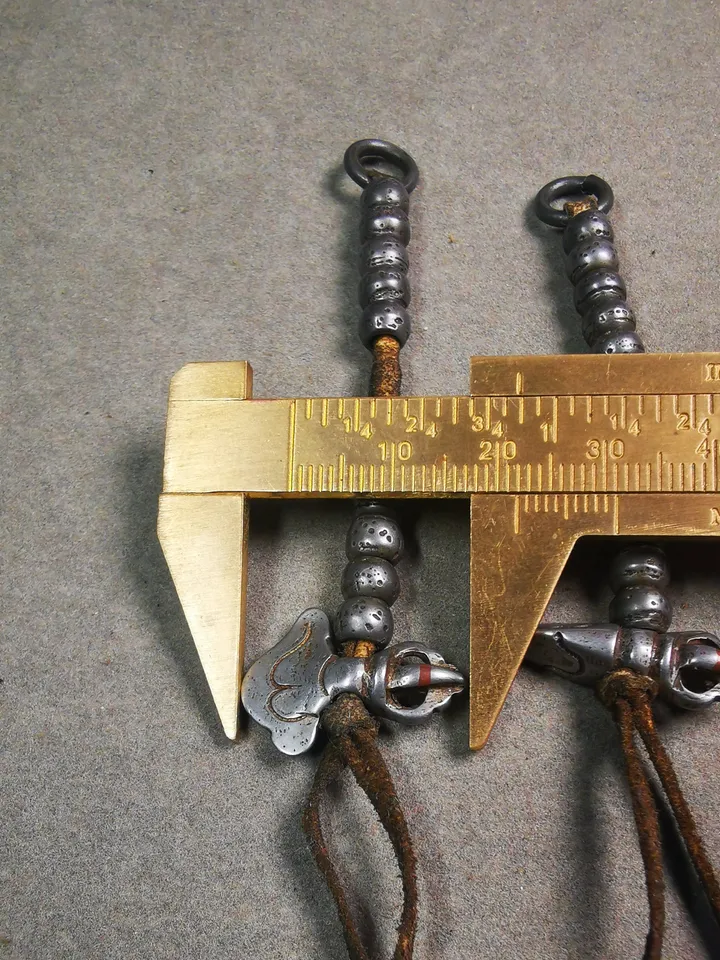 Gandhanra Handmade Tibetan Buddhist Mala Counters,Prayer Bead Counters,with Kartika and Kila Pendant,Made of Cold Iron