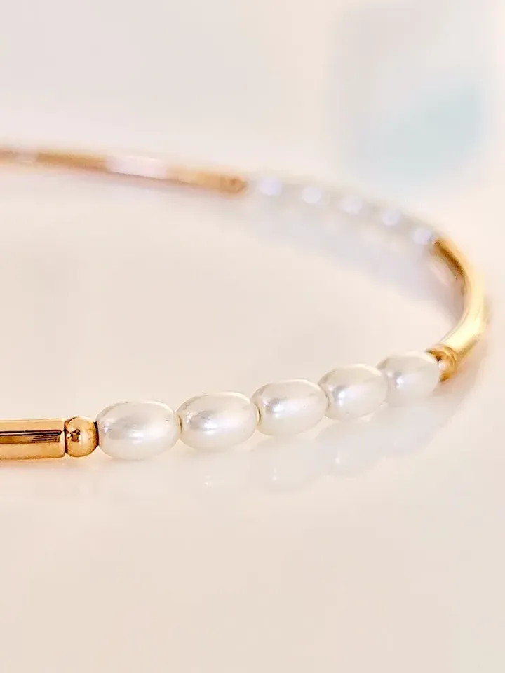 Bracelet Silver gold plated 925 with pearls