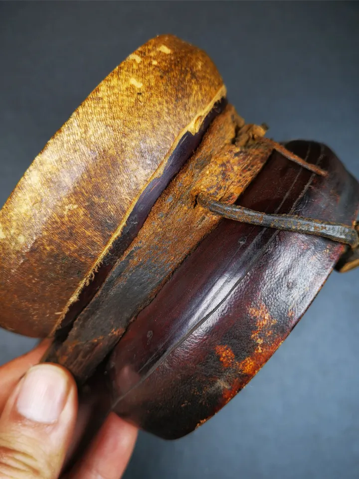 Gandhanra Vintage Tibetan Tantric Buddhist Ritual Implement Chod Drum,Damaru,Religious Ceremonial,4.15",80 Years Old.