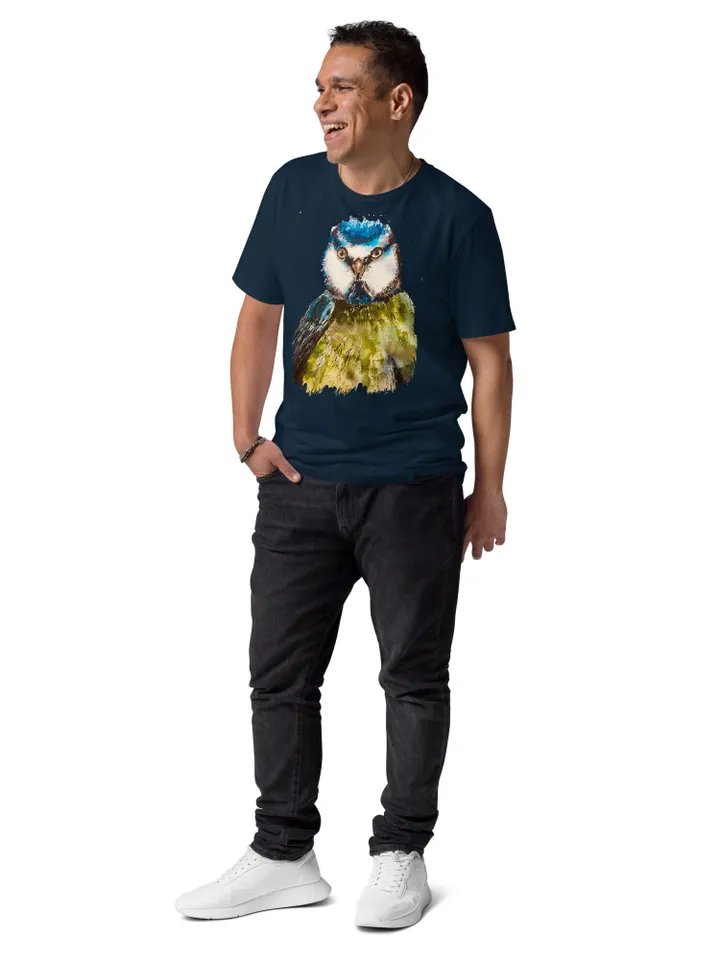 Bird Unisex organic cotton t-shirt,made with my original watercolor artwork,wearable gifts for birds lovers,unique handmade unisex gifts