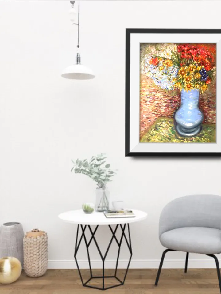 Vase of flowers,impressionistic soft pastel painting on pastelmat,gift for her,original wall art.