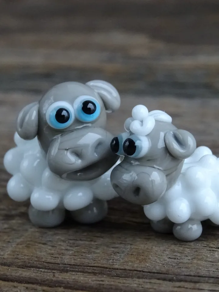 GLASS FIGURINES Sheep figurine Glass sheep Miniature sheep tiny sheep Tiny glass animals Nativity scene Terrarium Dollhouse miniature