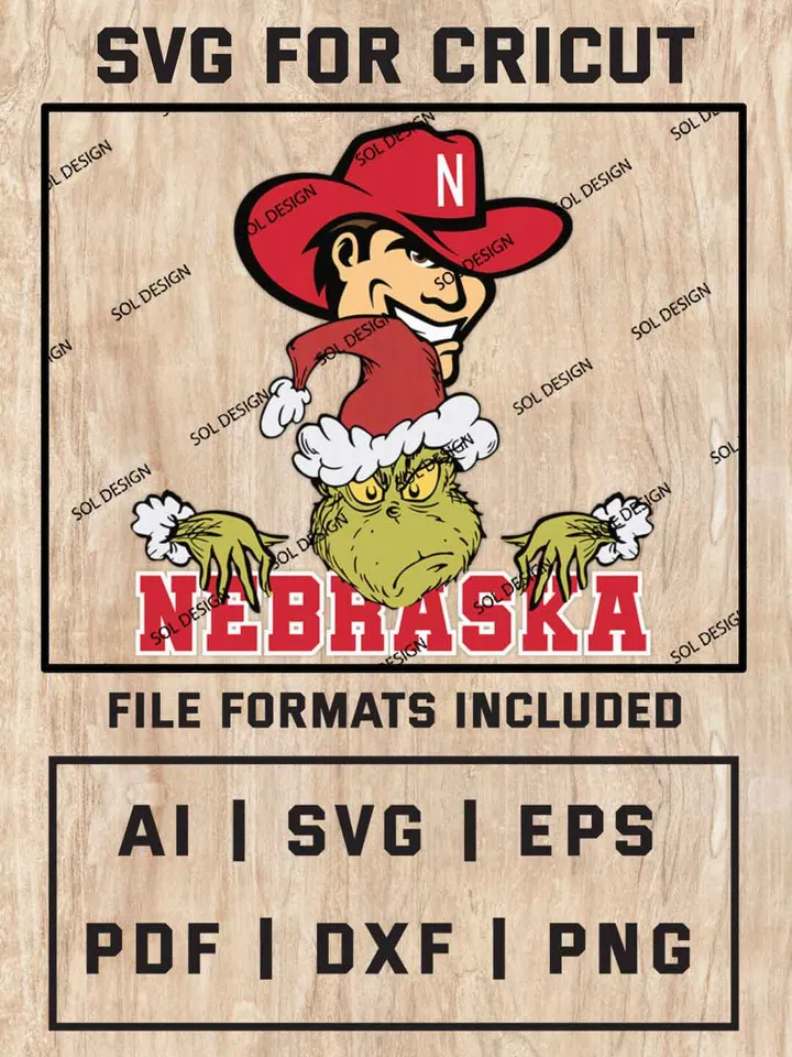 Grinch Nebraska Cornhuskers SVG, NCAA SVG Design, NCAA Nebraska Cornhuskers SVG, NCAA Nebraska Cricut, Christmas Svg, Grinch svg, Digital Download