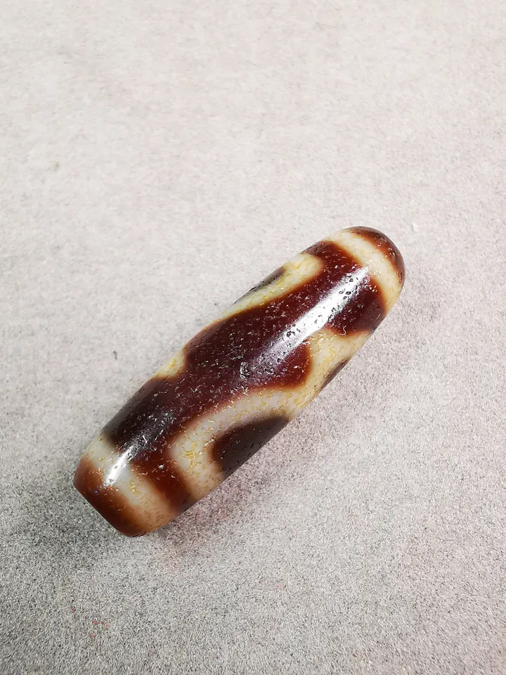 Gandhanra Tibetan Kubera Dzi Bead,Tibetan Chung,God of Wealth Amulet,Small Size 35*11 mm