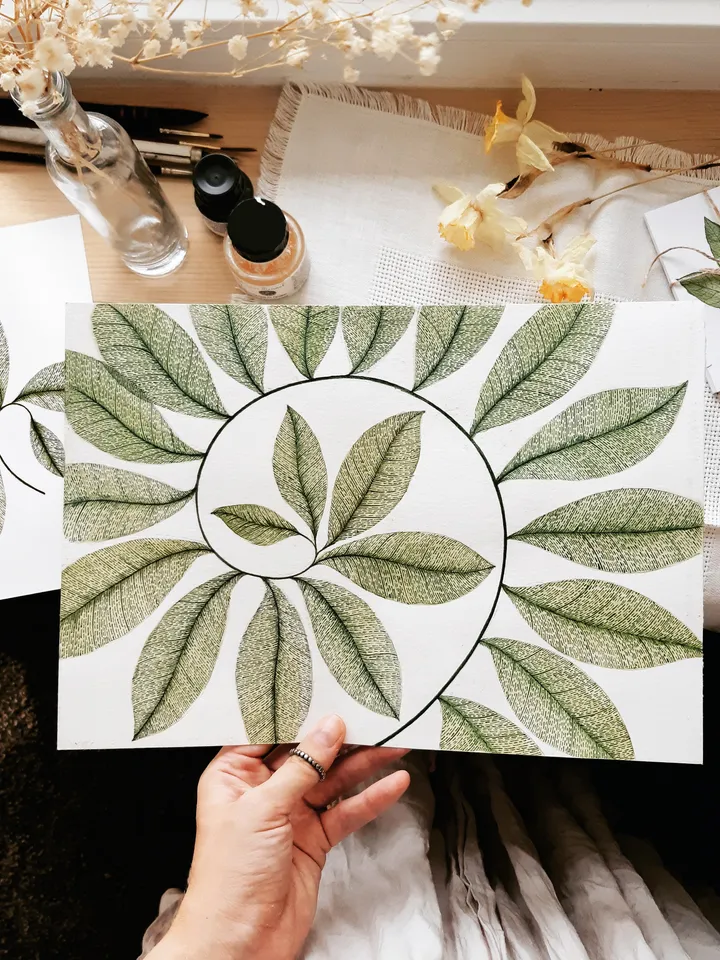 Watercolor print "TWISTED TWIG"