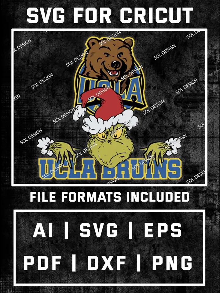 Grinch UCLA Bruins SVG, NCAA SVG Design, NCAA UCLA Bruins SVG, NCAA Bruins Cricut, Christmas Svg, Grinch svg, Digital Download