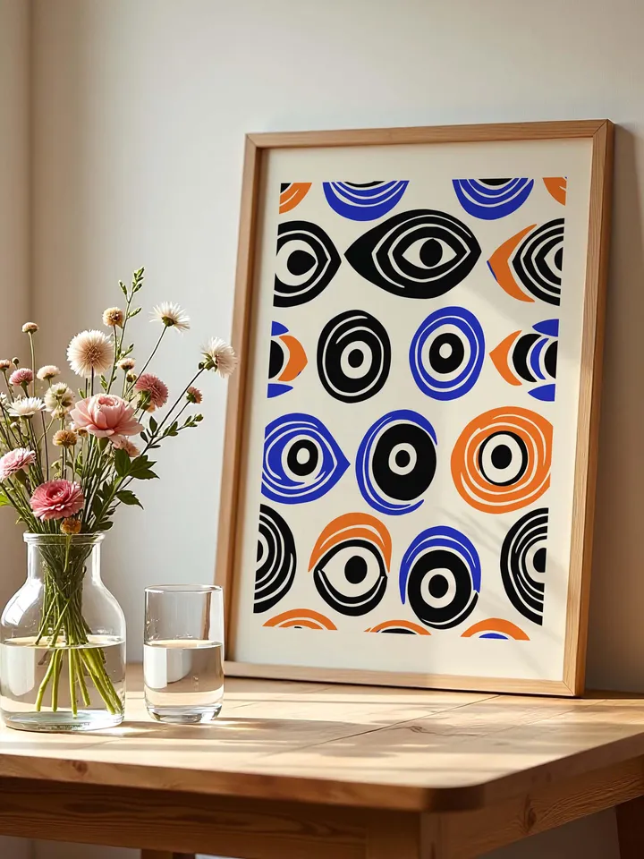 Minimalist Eye Wall Art, Abstract Eye Poster, Colorful Modern Printable, Graphic Digital Art, crayz eyes poster, Instant digital Download