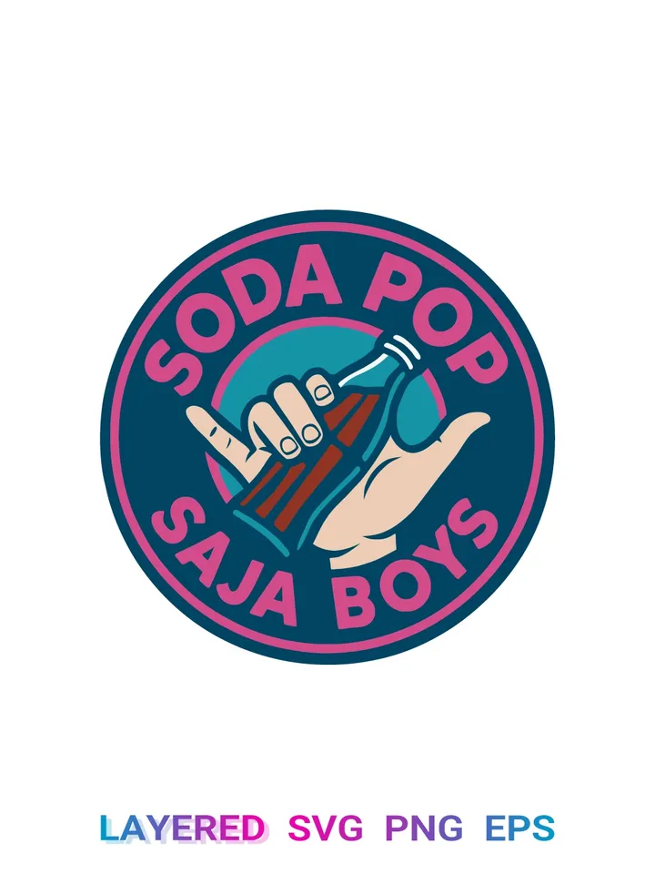 Soda Pop Saja Boys SVG, Retro Logo PNG Cricut
