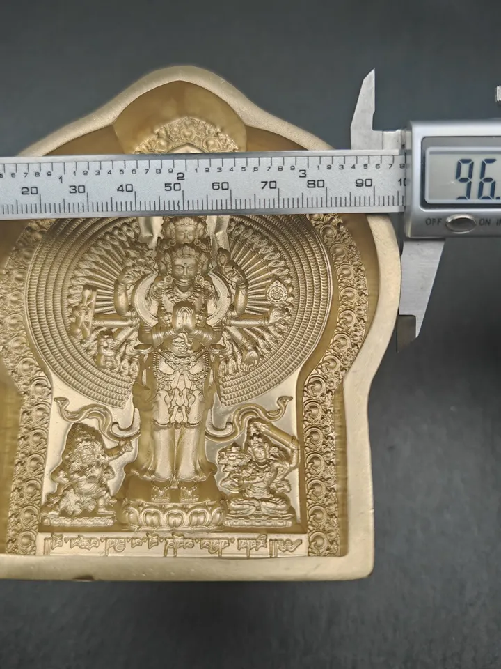 1000 Arms Avalokitesvara Tsa Tsa Mold,Gandhanra Tibetan Copper Mould For Making Clay Buddha Statue Offering,Tsha Tsha Mould，11cm Height