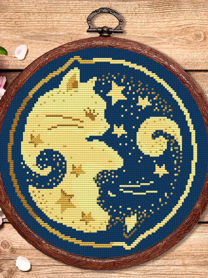 Yin and Yang Sleeping Cats Cross Stitch Pattern, Cat Cross Stitch Pattern, Embroidery Yin and Yang, Animals Cross Stitch Pattern #cat001