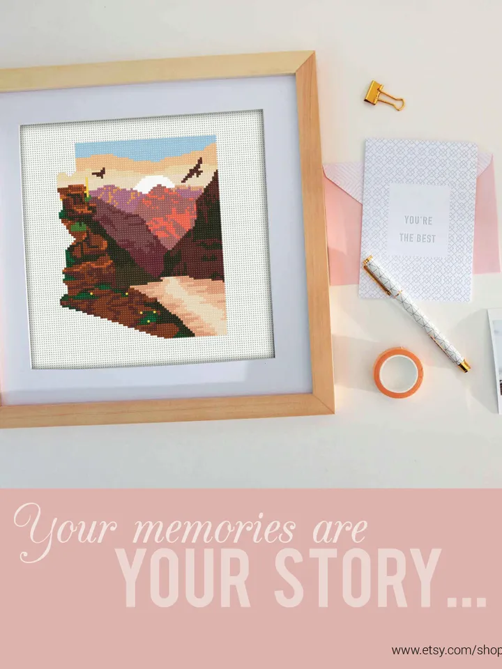 Arizona State Shape Cross stitch pattern | Embroidery Pattern | Instant Download | Embroidery Designs