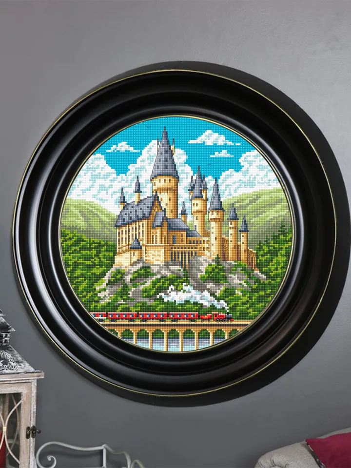 Wizard school cross stitch pattern PDF download Magic castle cross stitch chart, Magic kingdom pattern digital PDF, School of magic #C9