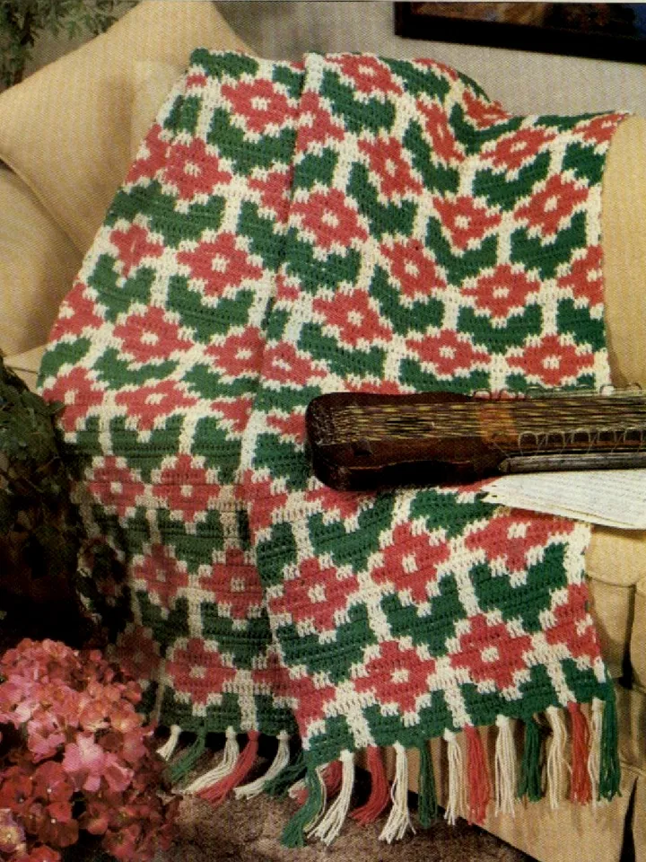 Vintage Crochet Pattern 38 Spring Posies Afghan