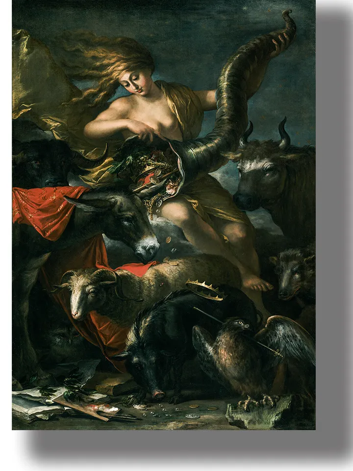 Allegory of Fortune. Salvator Rosa artwork.