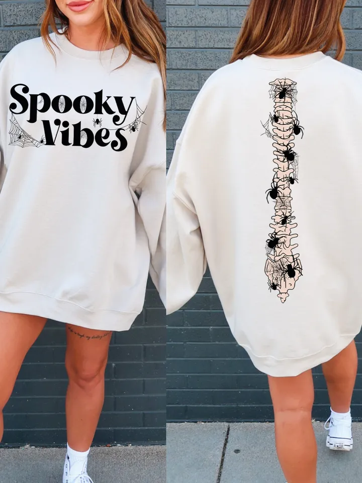 Spider Spine Png, Spooky Skeleton Png, Spooky Season Png, Skeleton Design, Fall Png, Halloween Png, Stay Spooky, Spooky Vibes png back front