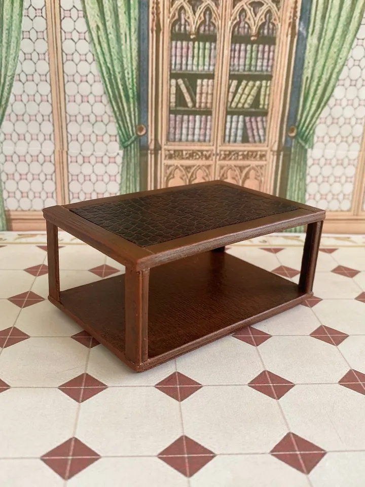 Dollhouse coffee table in 1:12 scale.
