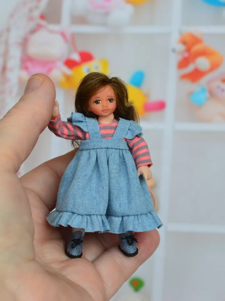 Miniature doll. Doll girl. Doll for a dollhouse.1 12 scale.