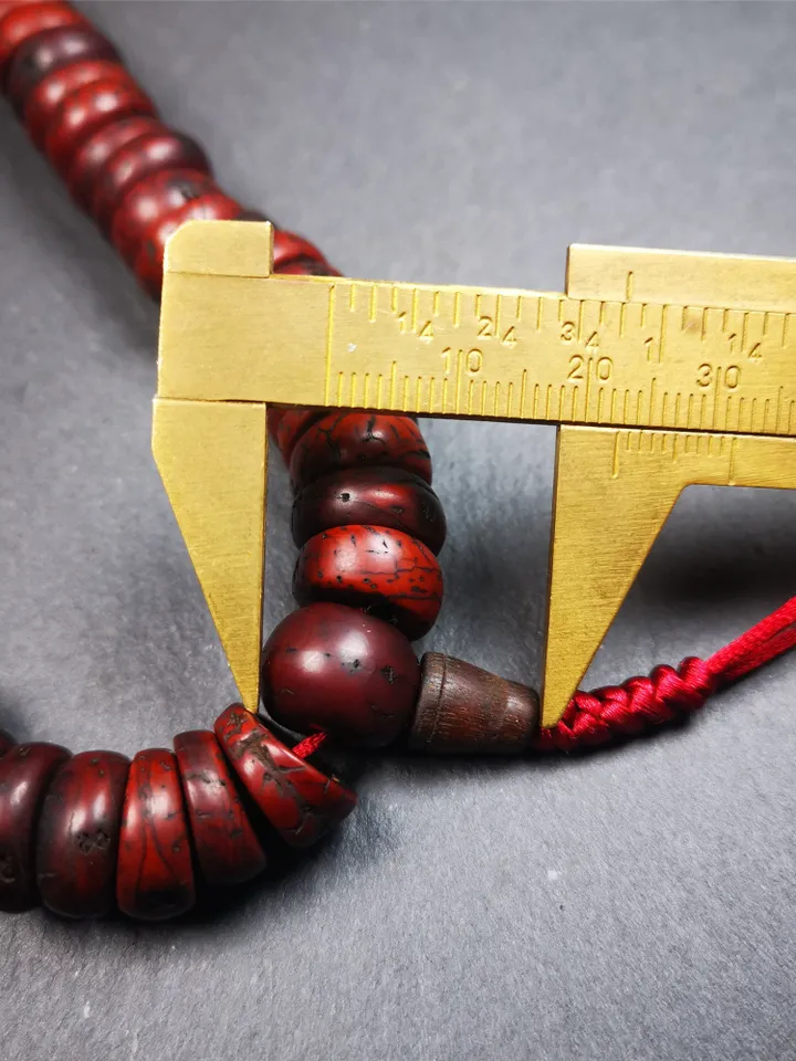 Gandhanra Old 108 Bodhi Seed Beads Mala,13mm Prayer Beads Necklace for Meditation,Circumference 54cm
