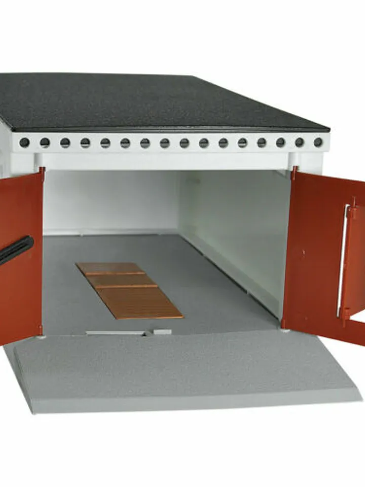 Garage Form with lifting gate for large-scale products, blue, scale 1:43, 1:36
