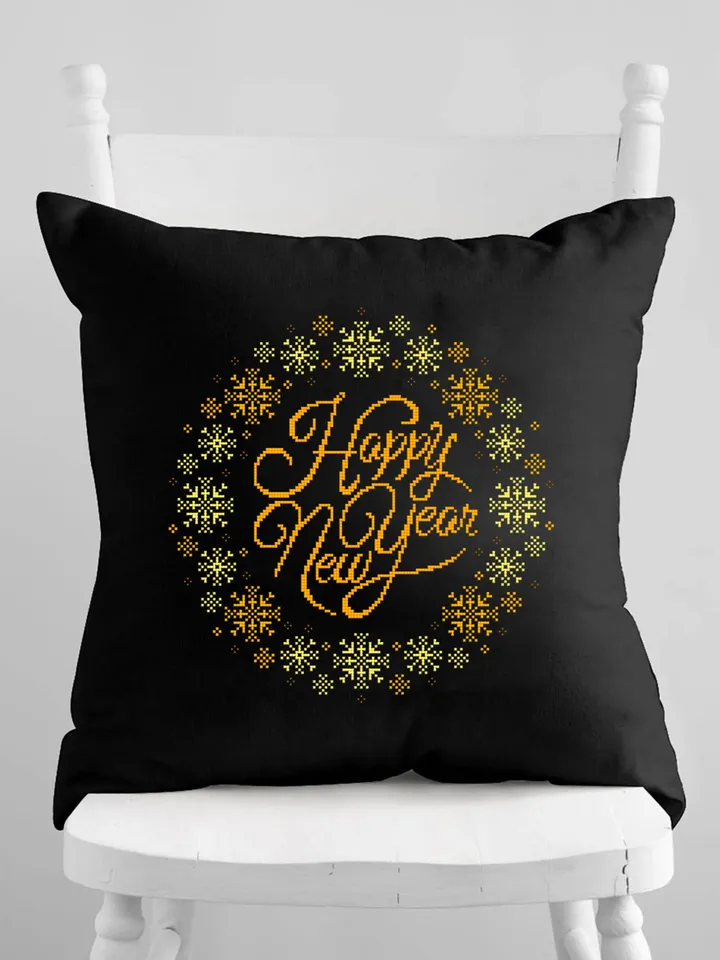 Snowflake wreath cross stitch pattern Happy new year instant download PDF Christmas pattern digital PDF, DIY christmas decor #N41