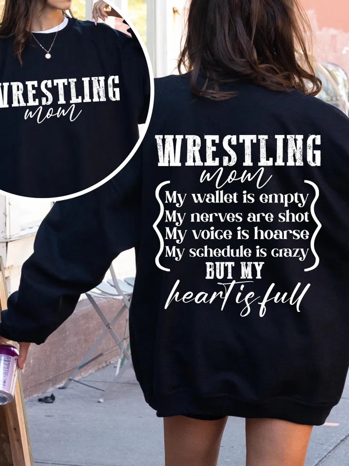Wrestling Mom Wallet is Empty Heart is Full Shirt, Wrestling mom svg, Wrestling mother svg, PNG Digital Download