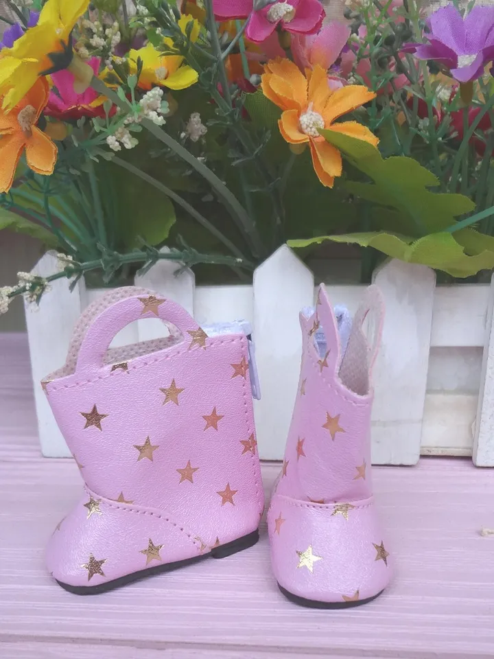 Pink Rain Boots for  Wellie Wisher Doll - 5cm doll shoes - Or any other doll – Christmas gift idea