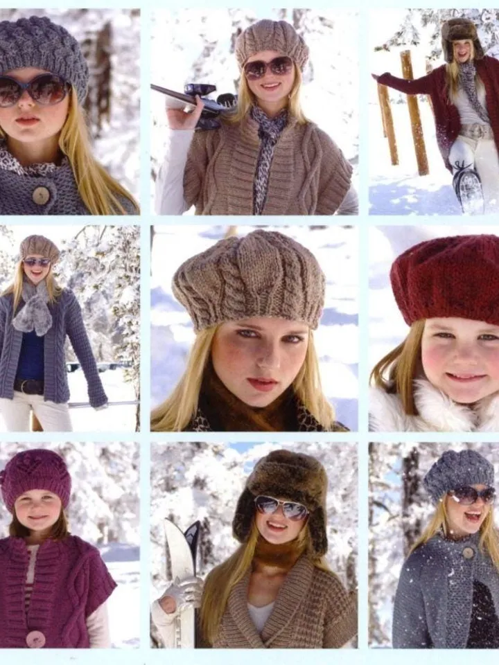 BOOK Knitting waistcoat chunky bulky winter jacket Coat vest chat beret women girls knitting BOOK pattern pdf instant download