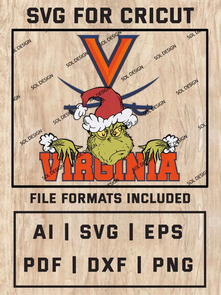 Grinch Virginia Cavaliers SVG, NCAA College Team SVG Design, NCAA Virginia Cavaliers SVG, NCAA Virginia Team Cricut, Christmas Svg, Grinch svg, Digital Download