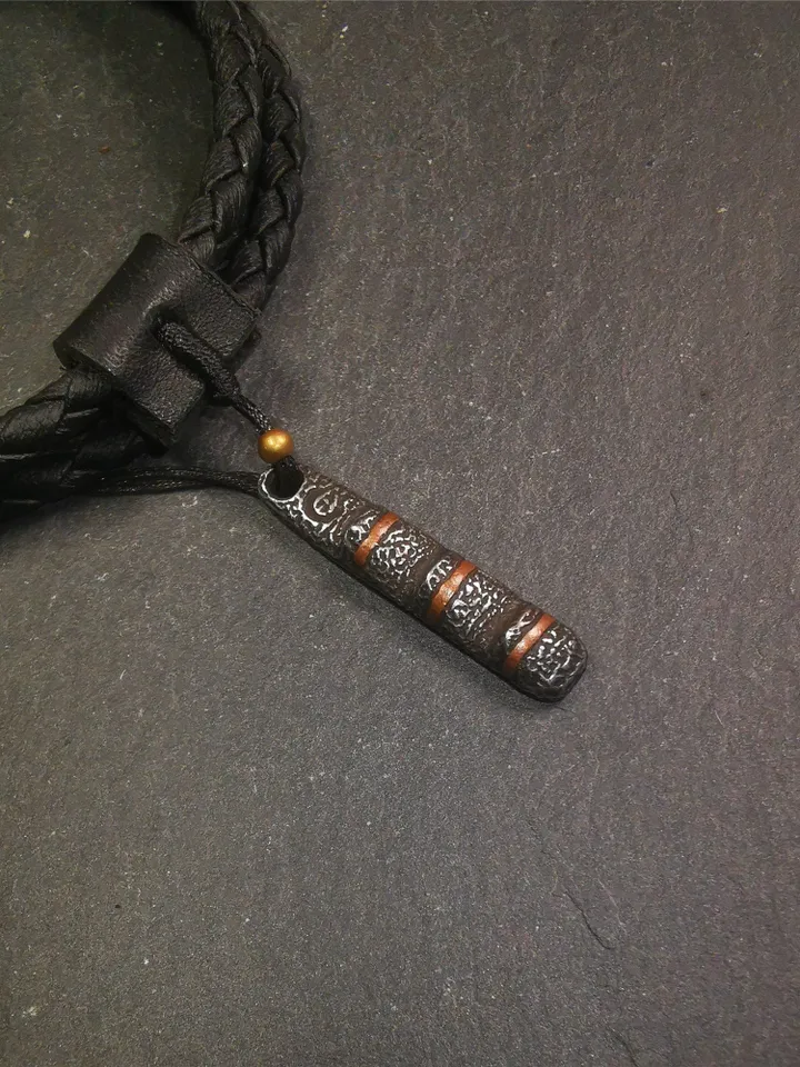 Gandhanra Handmade Tibetan Amulet Pendant,Tibetan Ladder of Heaven, Made of Cold Iron,1.26"