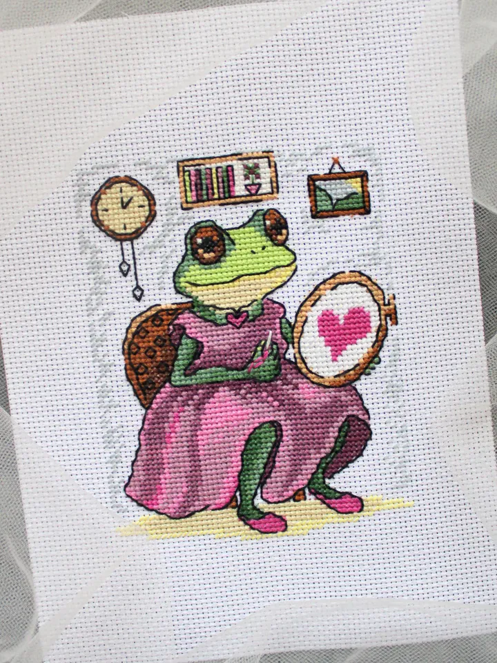 Cross stitch pattern Frog, digital cross stitch chart PDF