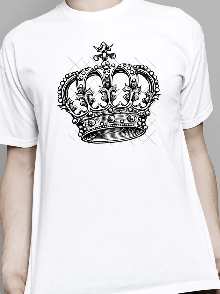 Crown diadem vector/Queen crown/King's crown vintage sketch drawing clipart/Digital illustration/