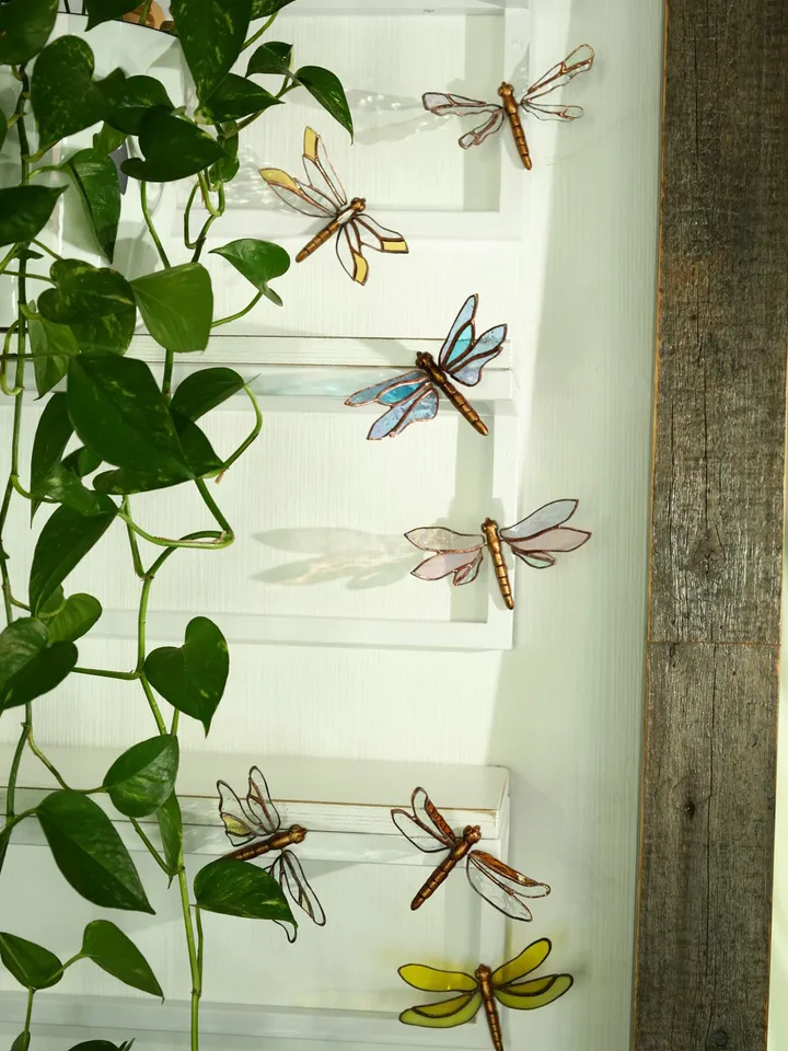 Dragonflies. Tiffany Stained Glass, Dragonflies. Tiffany-Style Stained Glass, Stained Glass Art in Tiffany Technique, Tiffany Dragonflies, Stained Glass Creations, Stained Glass Dragonflies in Tiffany Technique, Tiffany-Style Dragonfly Glass Art