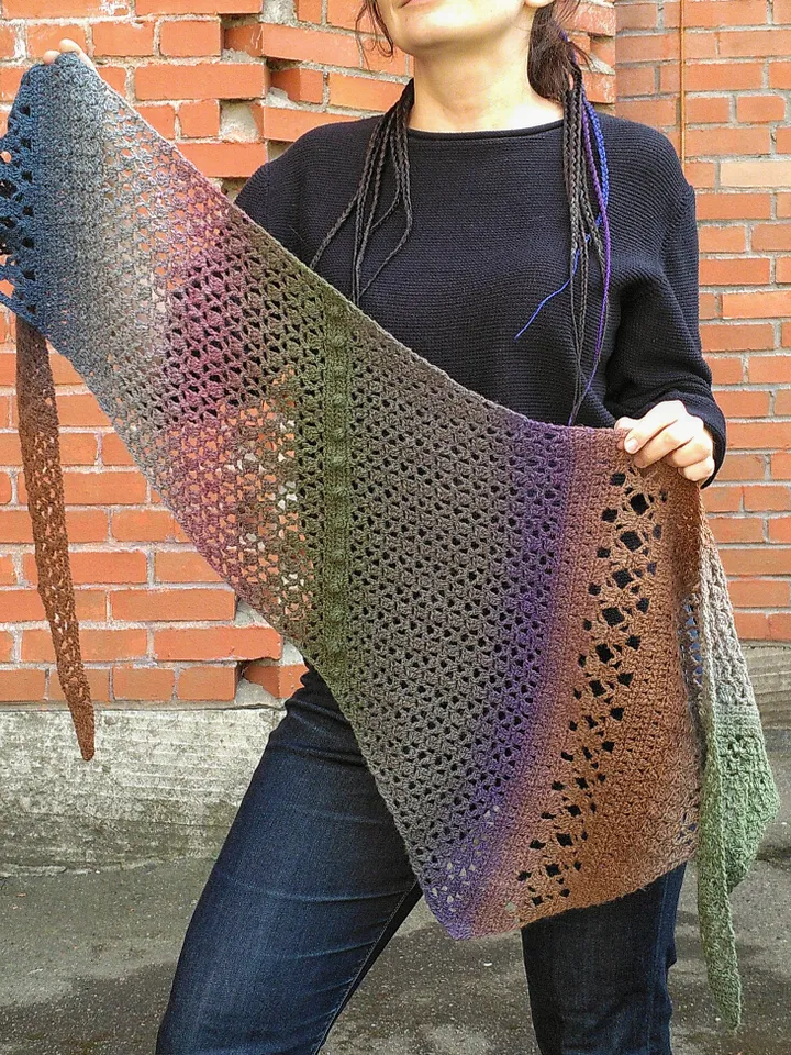 Crochet Pattern Shawlette Ewaly PDF