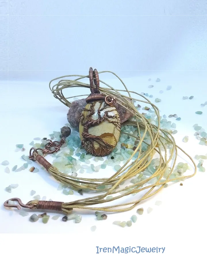 Tree of Life pendant with jasper