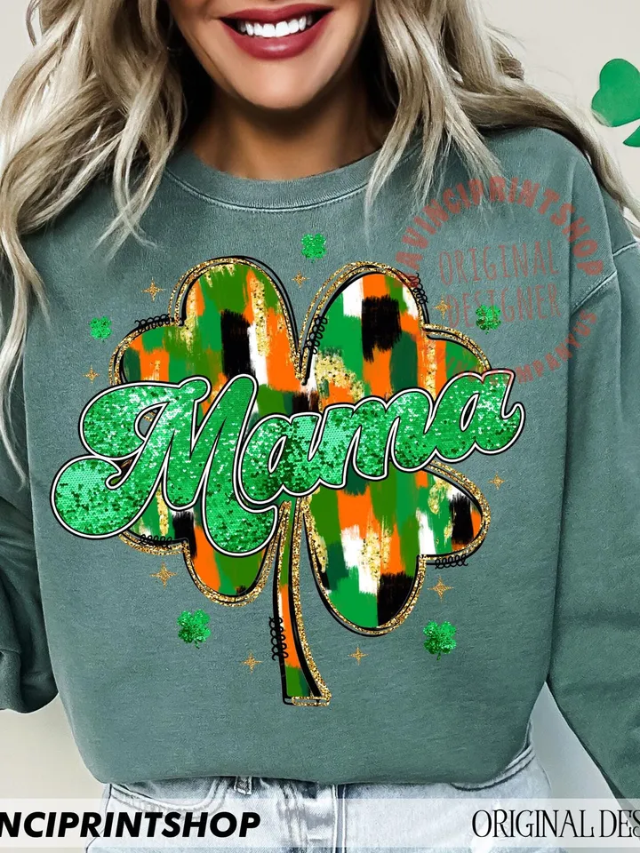 Mama St Patricks Day PNG, Glitter St Patricks png, Shamrock png, Irish Mama png, St Patricks Day png, Mama St Patty's png, Gift for mama,png