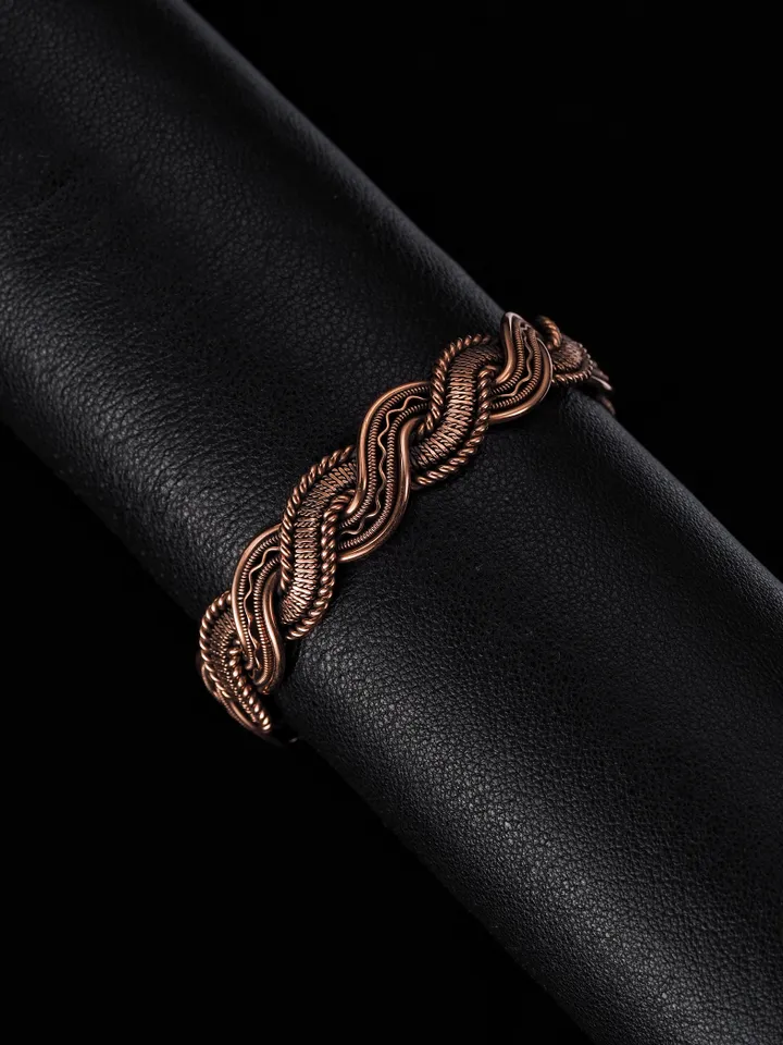 Woven copper wire bracelet Antique style handcrafted copper jewelry Unique gift