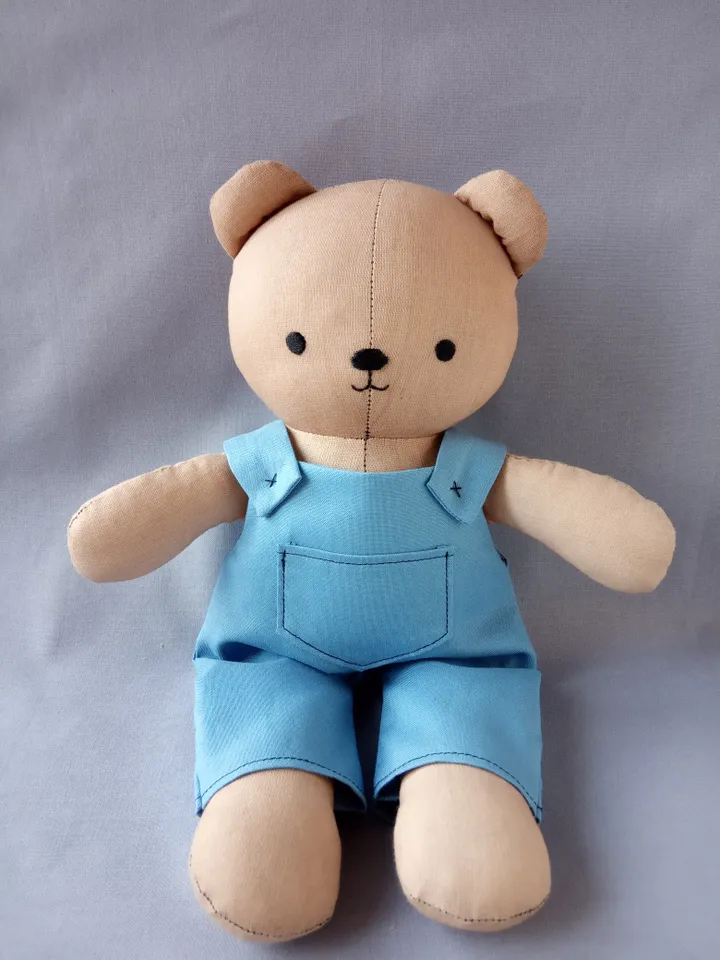 Cute Bear In Overalls Sewing Pattern PDF