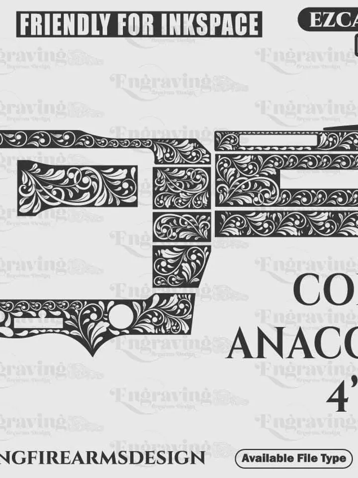 Colt Anaconda 6in Scroll design svg,lasercut,laserengraving,svgdesign,engravingfiles,laserpattern,engravingdesign