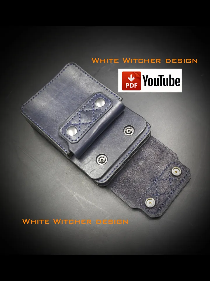 Double belt bag - waist bag - leather pattern.BG37