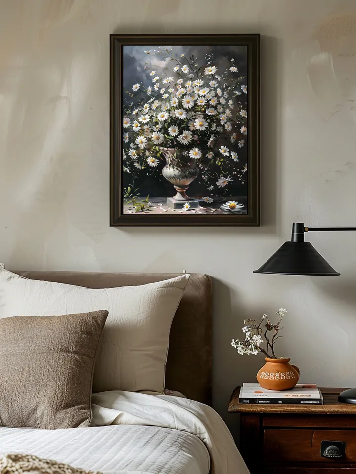 Art Print Digital Set of 3 vintage Renaissance paintings of roses, daisies and marigold flowers. Wall art. Home Decor. Instant download.