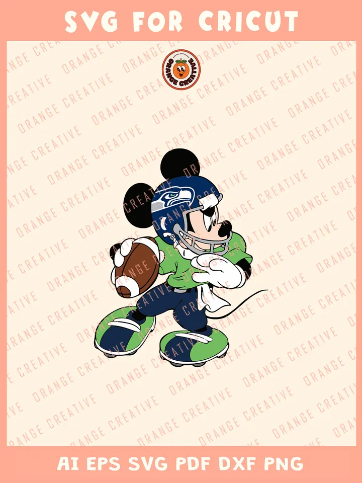 NFL Seattle Seahawks x Mickey Mouse Svg, NFL Seattle Seahawks Team Svg, NFL Football SVG for cricut, Seahawks Team Gift For Fan, Svg Files for Cricut, Png, Dxf, Digital Download