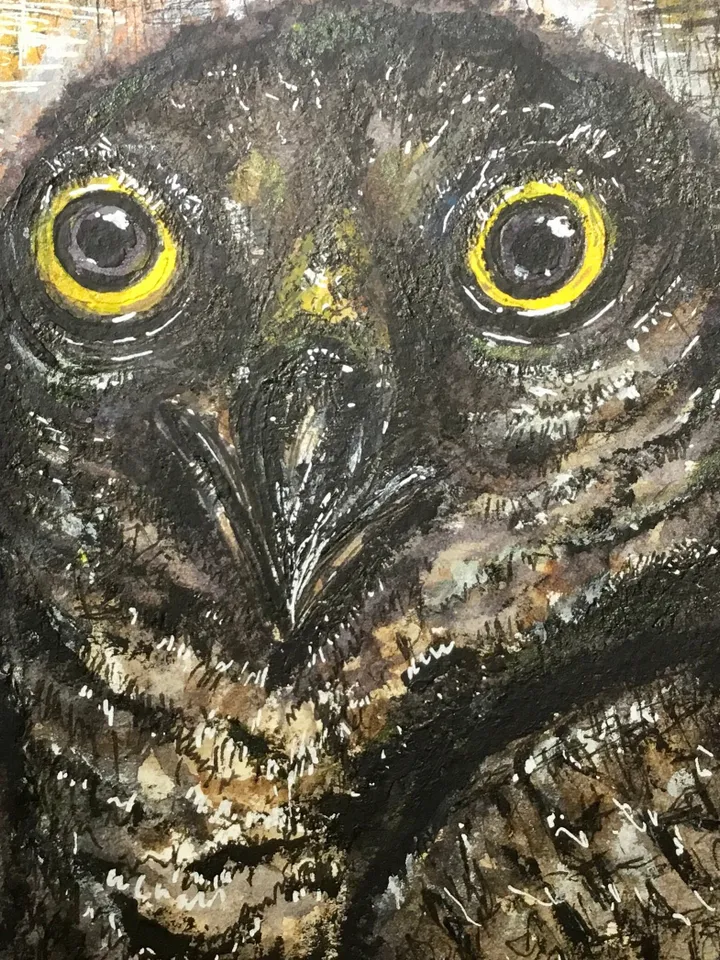 Eagle mix media painting,original watercolour ,acrylic and posca pen painting on watercolour paper,birds painting small painting wall art.
