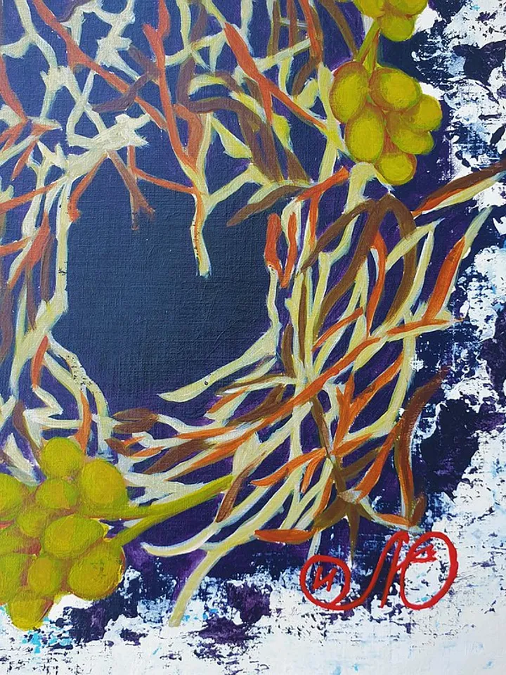 Parrot Painting Bird Nest Original Art Bird Wall Art Animal Acrylic Painting