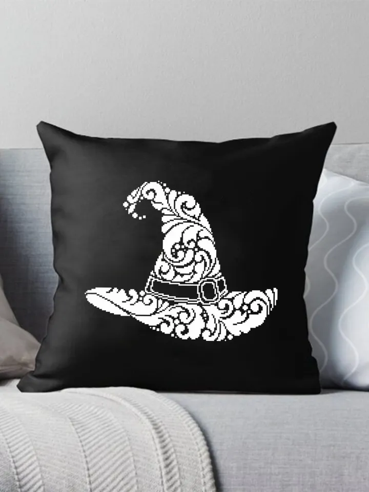 Halloween witch hat mandala cross stitch pattern PDF download Wizard hat cross stitch, Fantasy hat embroidery PDF, Vintage hat pattern #M212
