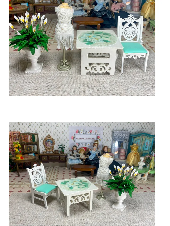 Set of furniture and accessories for a dollhouse. 1:12. handmade. Furniture for dolls.