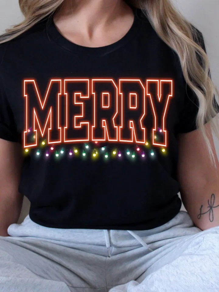 Merry Christmas embroidery Png, Merry Varsity, Neon Stars Sublimation Christmas Shirt Design, Digital Download | Neon Christmas png