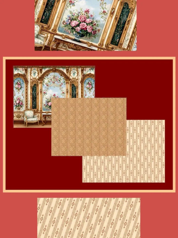 Wallpaper for a dollhouse. 1:12. A4. Digital printing. Photo background.